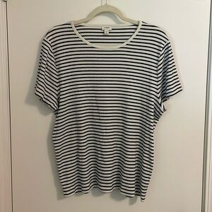 J. Crew Striped Crew Neck Short Sleeve Basic Shirt